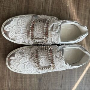Roger Vivier White Embellished Sneakers